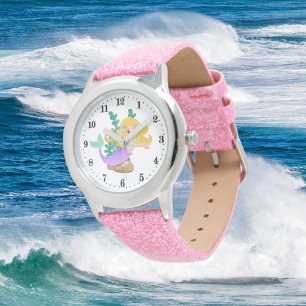 Reloj De Pulsera los amantes de las sirenas de playa lindas añaden 