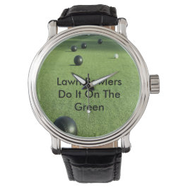 Reloj De Pulsera Los Bowlers De Césped Lo Hacen En El Verde,
