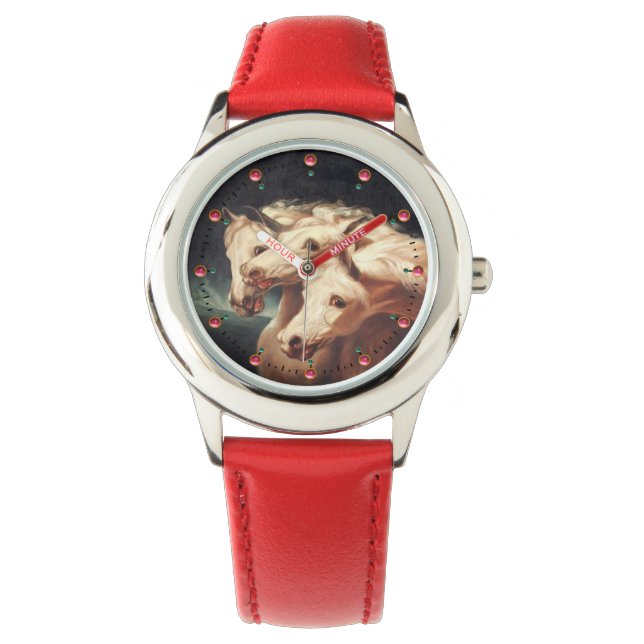 Reloj De Pulsera Los cariñosos caballos árabes blancos del faraón (Anverso)