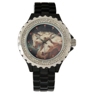 Reloj De Pulsera Los cariñosos caballos árabes blancos del faraón