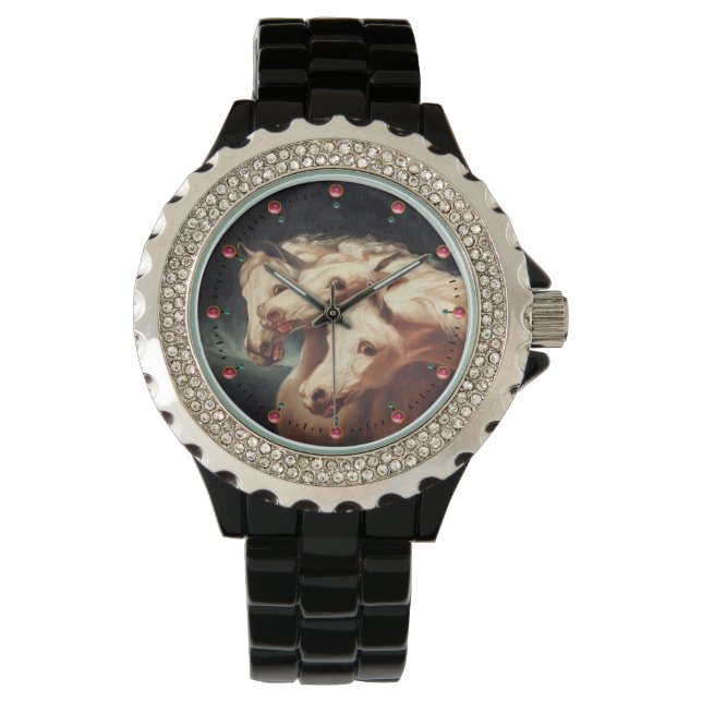 Reloj De Pulsera Los cariñosos caballos árabes blancos del faraón (Anverso)