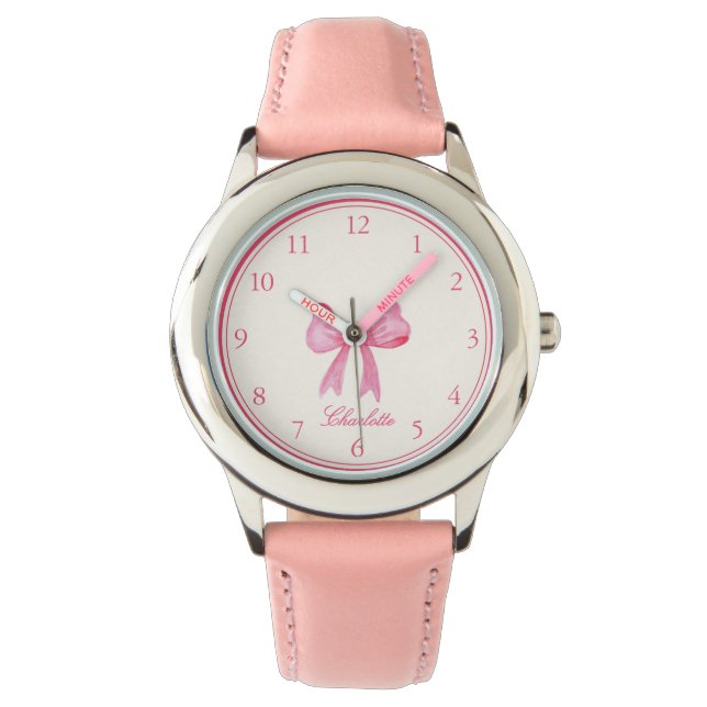 Reloj De Pulsera Los chicas adoran el arco rosado (Anverso)