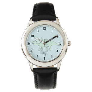 Reloj De Pulsera Los chicos recortan los triceratops azules dinosau