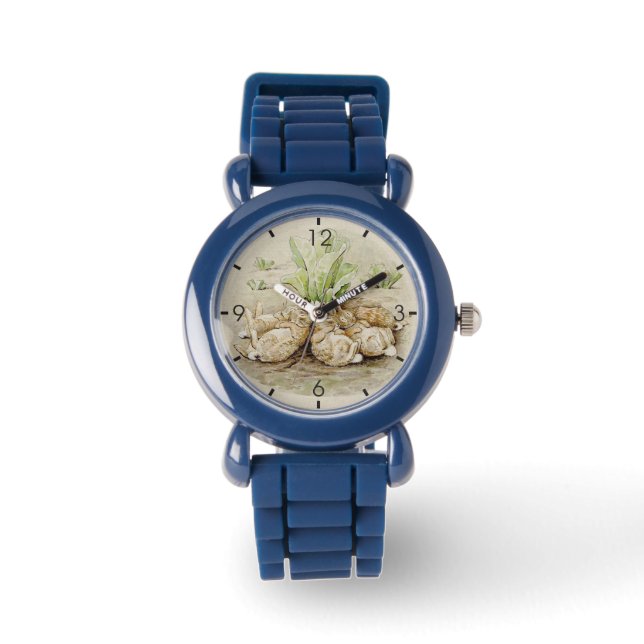 Reloj De Pulsera Los conejitos flopsy dormidos (por Beatrix Potter) (Anverso)