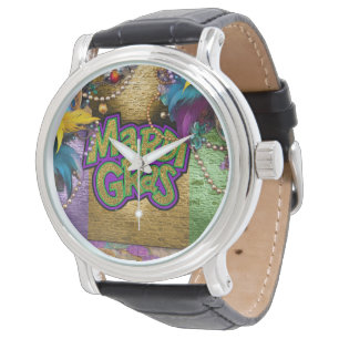 Reloj De Pulsera Los dobles gráficos temáticos del Mardi Gras de Sl