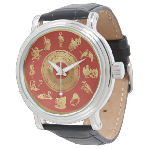 Reloj De Pulsera Los doce días de los Navidades rojos