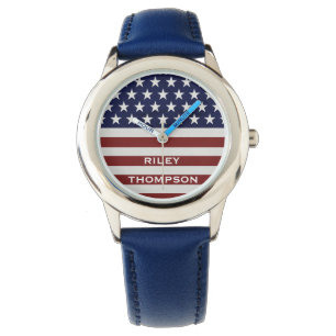 Reloj De Pulsera Los E.E.U.U. bandera americana personalizado