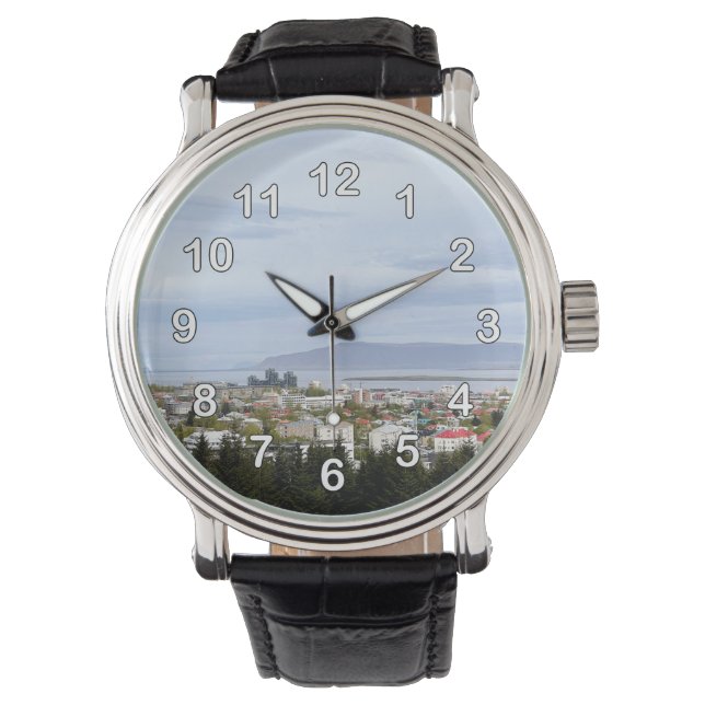 Reloj De Pulsera Los hermosos paisajes de Reykjavik Islandia (Anverso)