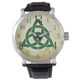Reloj De Pulsera Los hombres de Knot de Celta Verde Irlandés