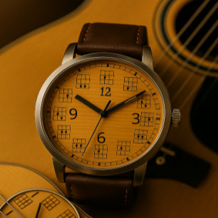 Reloj De Pulsera Los niños de guitarra se enfrentan a la madera