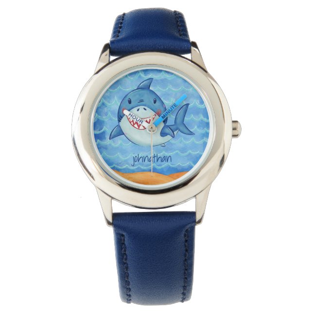 Reloj De Pulsera Los niños del océano azul tiburón son acribillados (Anverso)
