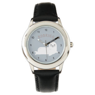 Reloj De Pulsera Los niños simples del sello su nombre numeran a