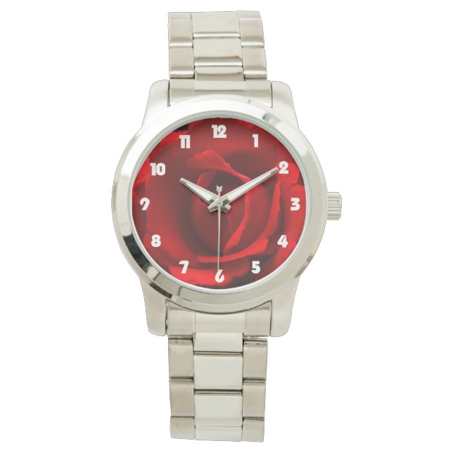 Reloj De Pulsera Los números rojos de grasa blanca (Anverso)