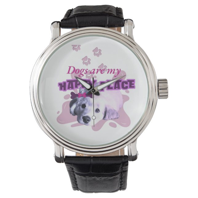 Reloj De Pulsera Los perros son mi lugar feliz eWatch (Anverso)