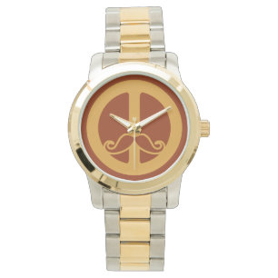 Reloj De Pulsera Los personalizados de Peace Stache observan