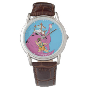 Reloj De Pulsera Los Picapiedra   Fred Sliding Down Tail