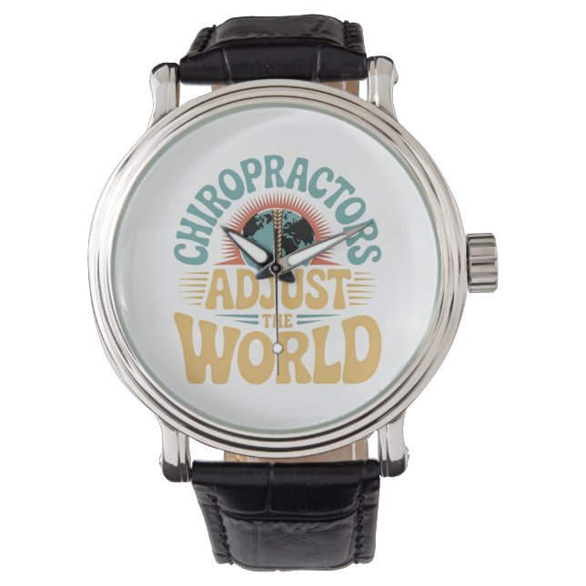 Reloj De Pulsera Los quiroprácticos ajustan el diseño retro mundial (Anverso)
