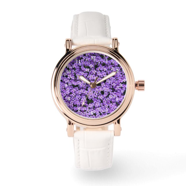 Reloj De Pulsera Los violetas observan flores violetas (Anverso)