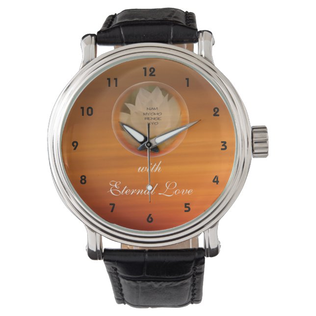 Reloj De Pulsera Lotus Bubble SGI Budismo ValentWatch (Anverso)