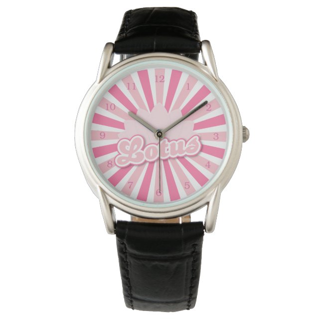 Reloj De Pulsera Lotus de flor rosa (Anverso)