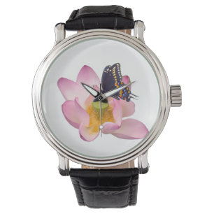 Reloj De Pulsera Lotus y mariposa