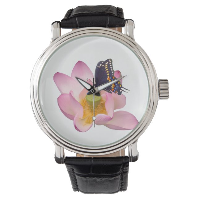 Reloj De Pulsera Lotus y mariposa (Anverso)
