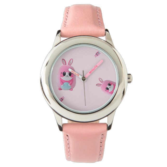 Reloj De Pulsera Lou Lou. Una criatura cariñosa, rosa (Anverso)