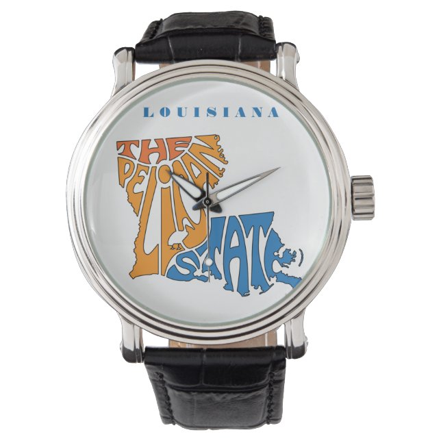 Reloj De Pulsera Louisiana Nickname Word Art (Anverso)