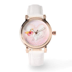 Reloj De Pulsera Love Always Heart Butterfly Pink