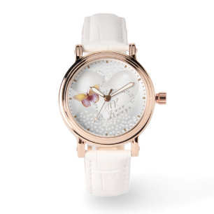 Reloj De Pulsera Love Always Heart Butterfly Silver