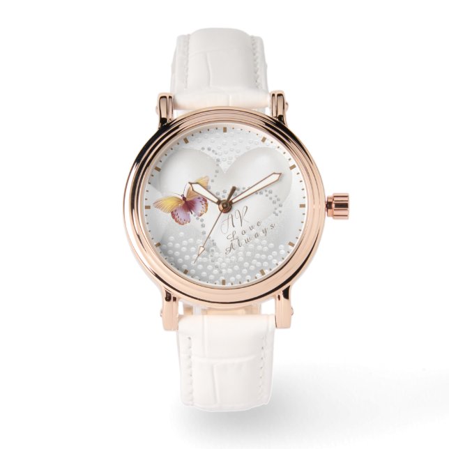 Reloj De Pulsera Love Always Heart Butterfly Silver (Anverso)