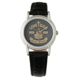 Reloj De Pulsera Love God Drink Coffee Read Books Christian