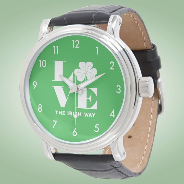 Reloj De Pulsera Love Shamrock Clover Irlanda Personalizado blanco  (Subido por el creador)