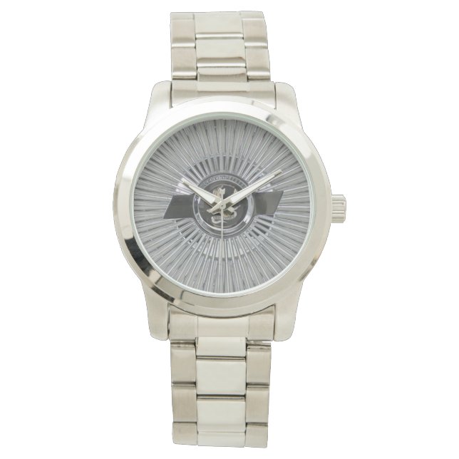 Reloj De Pulsera Lowrider Chevrolet Chevy Bowtie Bow Tie Wire Wheel (Anverso)