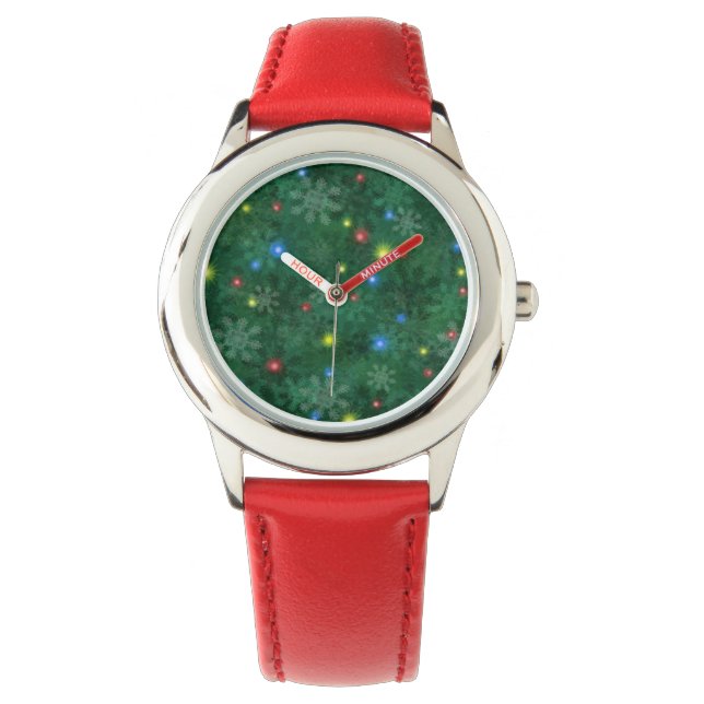 Reloj De Pulsera Luces de la nieve del navidad (Anverso)