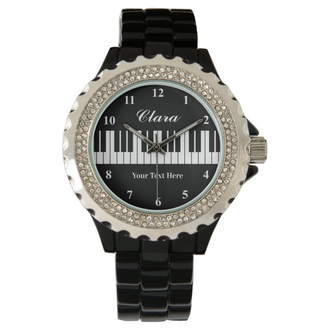Reloj De Pulsera Luces de piano en blanco y negro de bonito para la (Anverso)