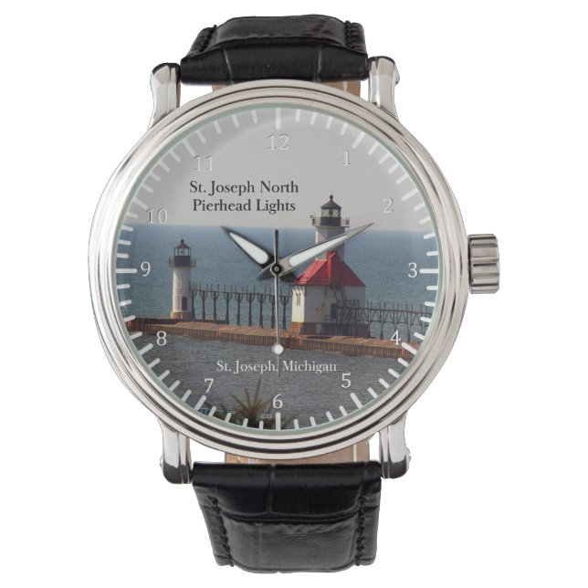 Reloj De Pulsera Luces de St. Joseph North Pierhead (Anverso)