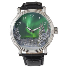 Reloj De Pulsera Luces del norte durante el invierno