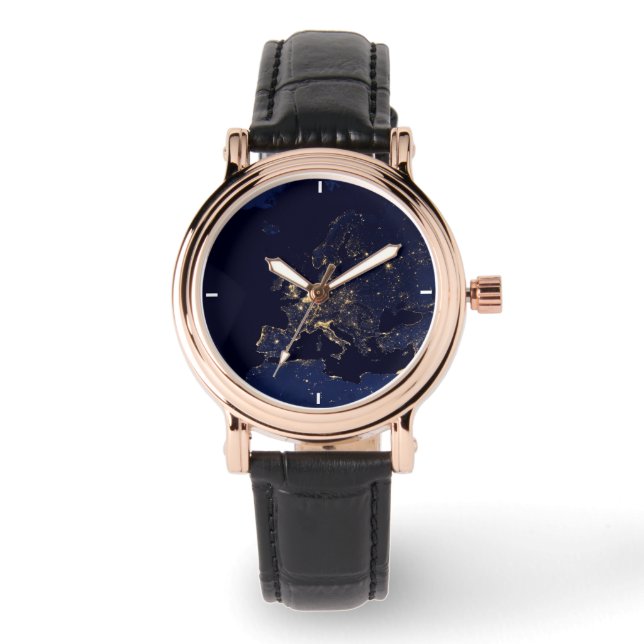 Reloj De Pulsera Luces En Varias Ciudades Europeas Y Nórdicas. (Anverso)