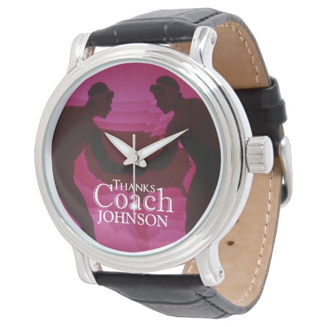 Reloj De Pulsera Lucha gracias entrenador Silhouette Red (Angular)