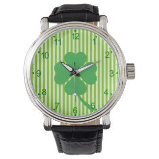 Reloj De Pulsera Lucky Four Leaf Shamrock Design-87906