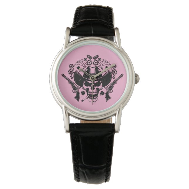 Reloj De Pulsera Lucky Poker Skull (Anverso)