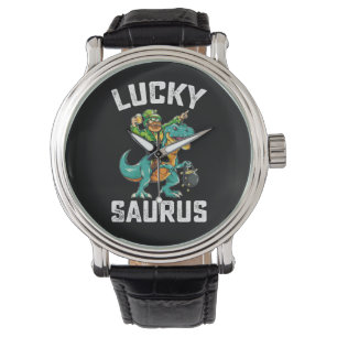 Reloj De Pulsera Lucky Saurus Dinosaur T Rex St Patrick's Day