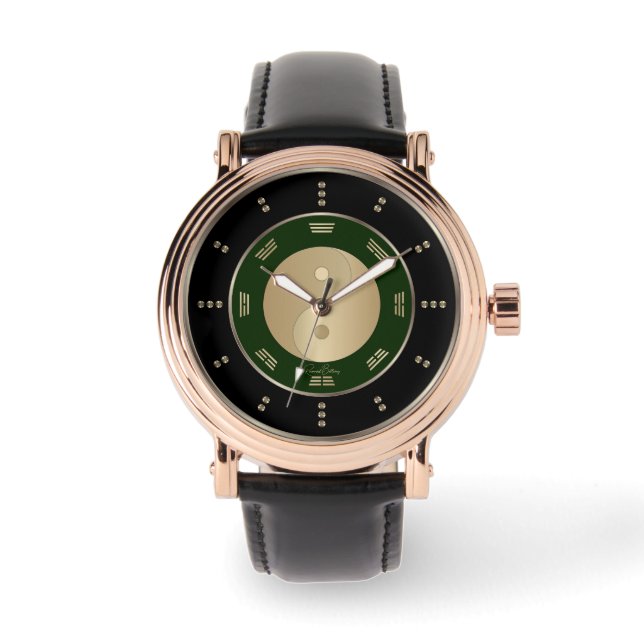Reloj De Pulsera Lujo Yin Yang de Oro (Anverso)