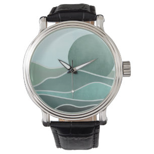 Reloj De Pulsera Luna Azul sobre montañas Zen Boho