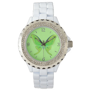 Reloj De Pulsera Luna de fondo verde pálido