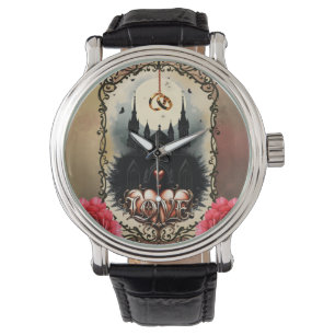 Reloj De Pulsera Luna Gótica – Amor Eterno Bajo el Cielo de Mediano