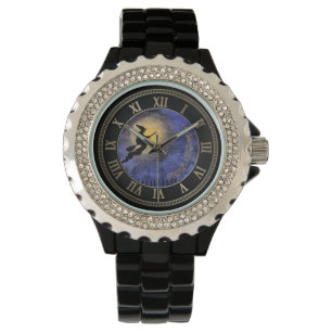 Reloj De Pulsera Luna llena de Halloween y bruja