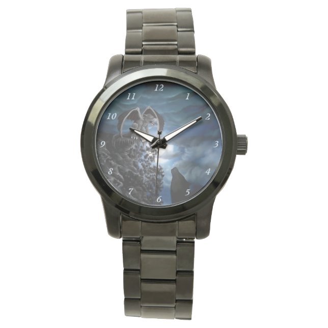 Reloj De Pulsera Luna lobo - Lobo con Golem (Anverso)