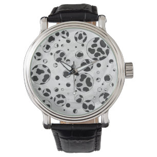 Reloj De Pulsera Lunar dálmata blanco y negro